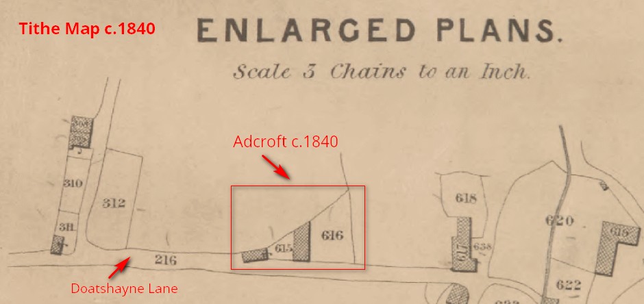 Adcroft - Tithe Map extract